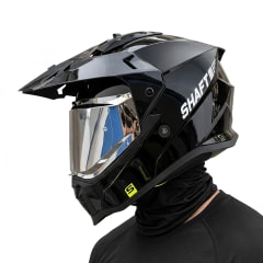 Casco MX360 Solid Negro Brillo C/V.Plata