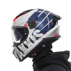 Casco Panther SV Flight Blanco Azul Brillo