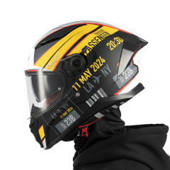 Casco Panther SV Passenger Negro Amarillo Mate
