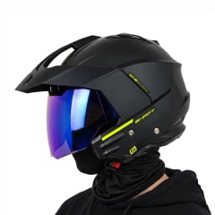 Casco SH227 Solid Negro Amarillo Mate C/V.Azul