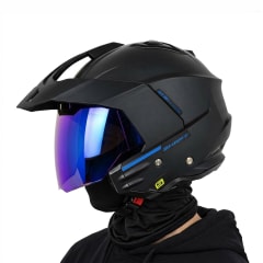 Casco SH227 Solid Negro Azul Mate C/V.Azul