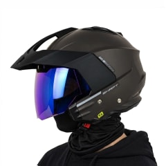 Casco SH227 Solid Negro Gris Oscuro Mate C/V.Azul