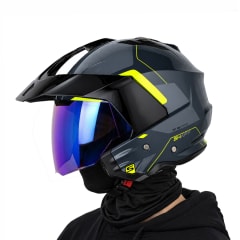 Casco SH227 Zant Gris Amarillo Brillo C/V.Azul