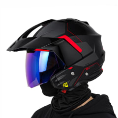 Casco SH227 Zant Negro Rojo Mate C/V.Azul