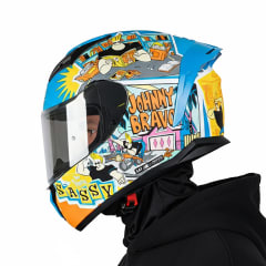 Casco SH582 Evo Johnny Bravo Crema Celeste Mate