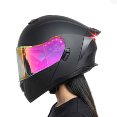 Casco ST900 Solid Negro Mate V.Lila C/Luz Led