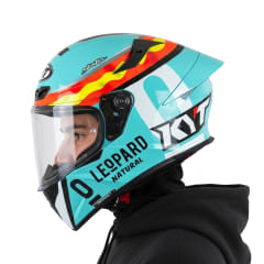 Casco TT-Revo Leopard Spaniard Celeste Brillo