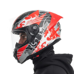 Casco FF810 Vigo Kame Gris Rojo Mate