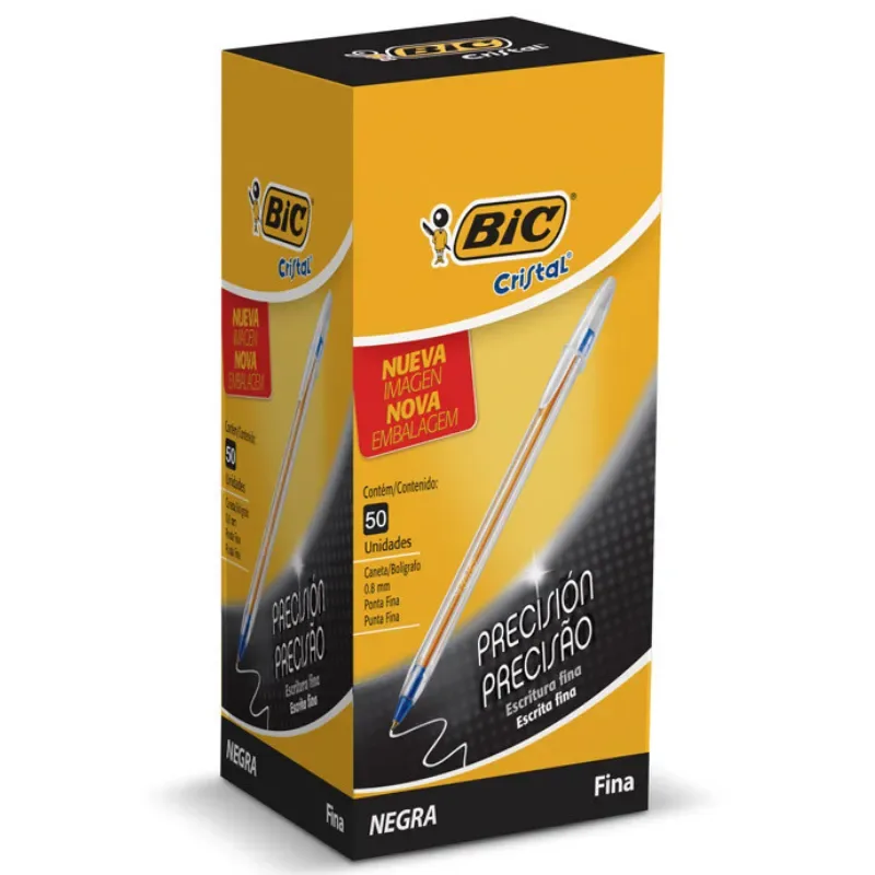 LÁPIZ PASTA PUNTA FINA NEGRO BIC CAJA 50 UN2