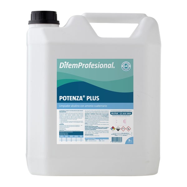 DIFEM POTENZA PLUS 5 KG DESINFECTANTE AMONIO CUATERNARIO DESENGRASANTE1