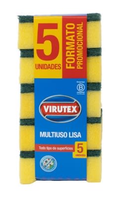 VIRUTEX ESPONJA ANTIBACTERIAL 5 UN LISAS1