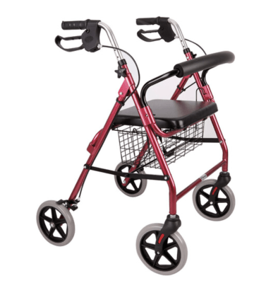 ANDADOR 4 RUEDAS CON ASIENTO Y CANASTO1