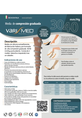 VARIMED MEDIA COMPRESIVA AUTOADHERENTE 30-40 mm/Hg3