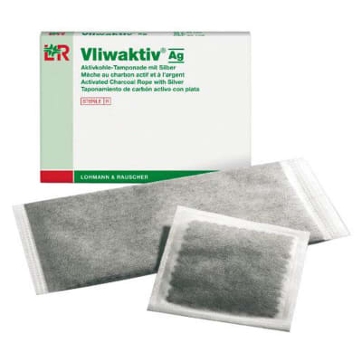 APÓSITO ABSORBENTE DE CARBÓN ACTIVADO CON PLATA 6.5 X 10 CM1