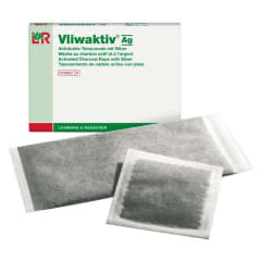 APÓSITO ABSORBENTE DE CARBÓN ACTIVADO CON PLATA 6.5 X 10 CM