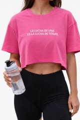 POLO CROP ROSA