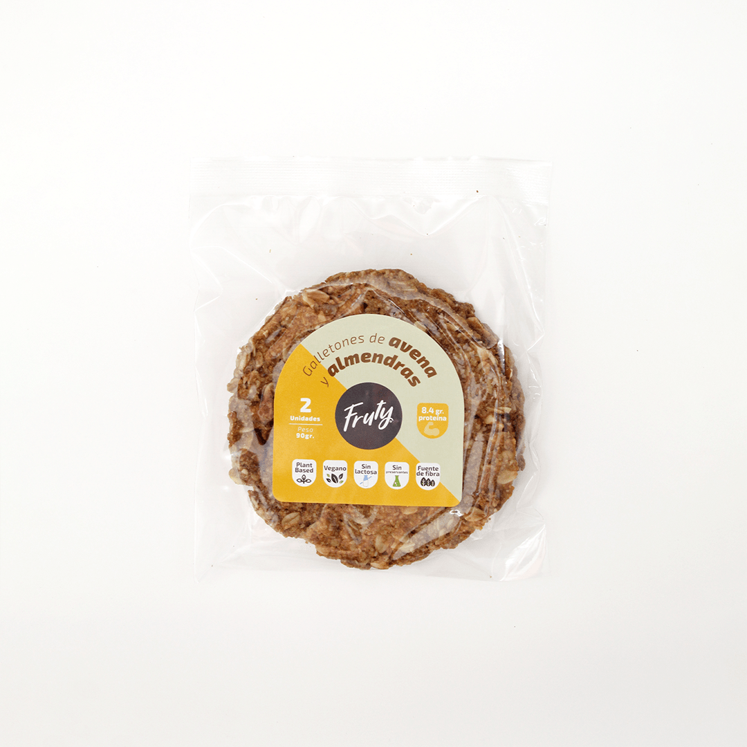 FRUTY Galletones de Avena Almendras 90g x 2 und1