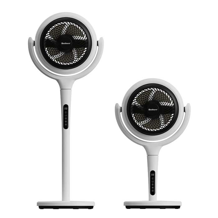 El Ventilador 3D en sus dos alturas, pedestal y sobremesa