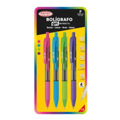 Set 04Un Boligrafo Retractil Ros-Ce-Ve-Mo