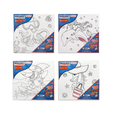 Bastidor Algodon Para Colorear Bajo El Mar 25x25Cm