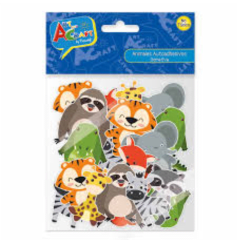 Stickers Figura Goma Eva Animales 48Pcs
