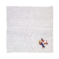 Pañuelo Blanco Pareja Bordado 30X29Cm
