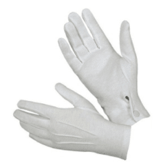 Guantes Blancos Desfile Grande Broche Feco