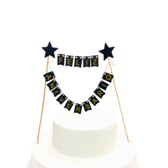 Deco Torta feliz Aniversario Negro Feco