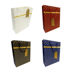 Bolsa Regalo Grande 26x32 Golden Stripes Feco