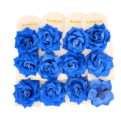 Pack 12 Pinche Rosa Gamuza 7,5Cm Azul Rey feco