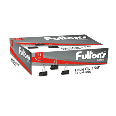 Apreta Papel Doble Negro 12Un 41Mm