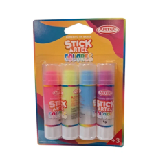 04 Adhesivo Barra 08Gr Colores Artel