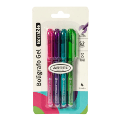 04Un Boligrafo Borrable Funcy ros/mor/cel/ver Artel