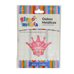 Globo Metalizado Corona Rosado 76X75Cm X1Un