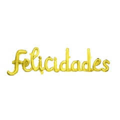 Globo Metalizado 1Un Globo Felicidades Cursivo Dorado