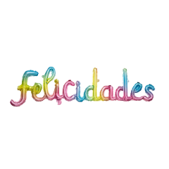 Globo Metalizado 1Un Globo Felicidades Cursivo Arcoiris Pastel