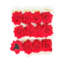 Pack 12 Pinche Rosa Gamuza 7.5Cm Rojo Feco