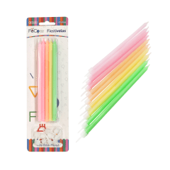 Vela Larga 10Pcs Stick Pastel Feco