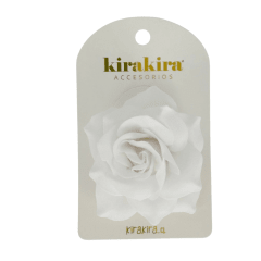 Pinche Rosa Gamuza 7.5Cm Blanco Fiestas Patrias