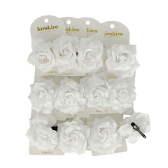 Pack 12 Pinche Rosa Gamuza 7.5Cm Blanco Feco