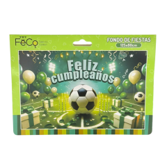 Fondo Tela 125x80Cm Feliz Cumpleaños Futbol Feco