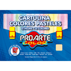 Estuche Cartulina 12Hjs 12 Colores Pasteles