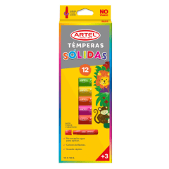 Tempera Solida 12 Colores