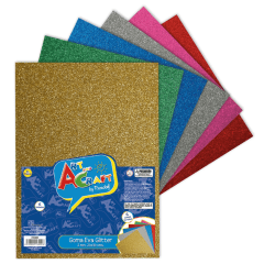 06Un Goma Eva Glitter Lamina 20X30 Surtida Col