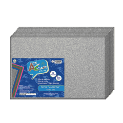 10Un Goma Eva Glitter Plata Art&Craft