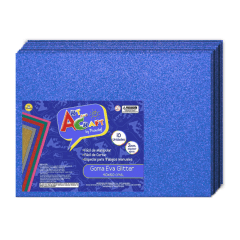 10Un Goma Eva Glitter Azul Art&Craft