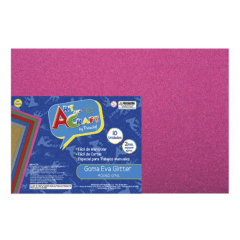 10Un Goma Eva Glitter 40x60Cm Fucsia Art&Craft