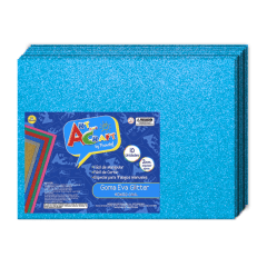 10Un Goma Eva Glitter Celeste Art&Craft