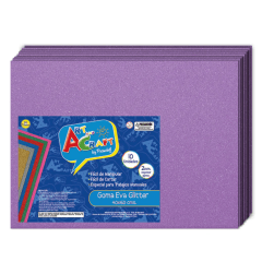 10Un Goma Eva Glitter 40x60cm Lila Art&Craft