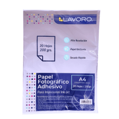 Papel Fotografico Adhesivo A4 200Gr 20Hj Lavoro